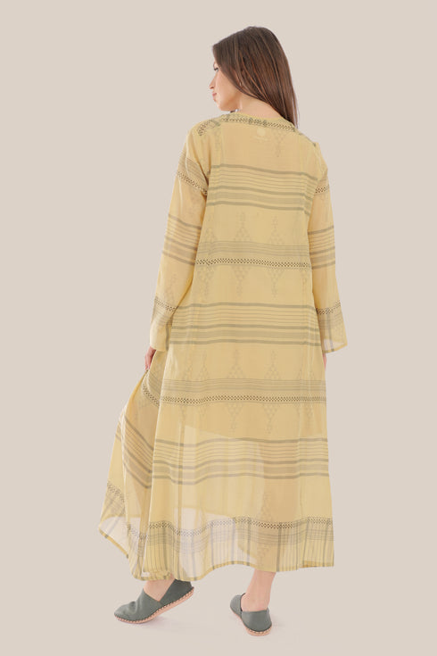 Long jellabiya dress in printed voile